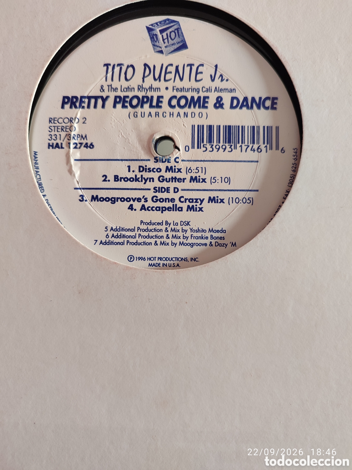 Discos de vinilo: Tito Puente Jr. & The Latin Rhythm Featuring Cali Aleman &ndash; Pretty People Come & Dance (Guarachando) - Foto 2