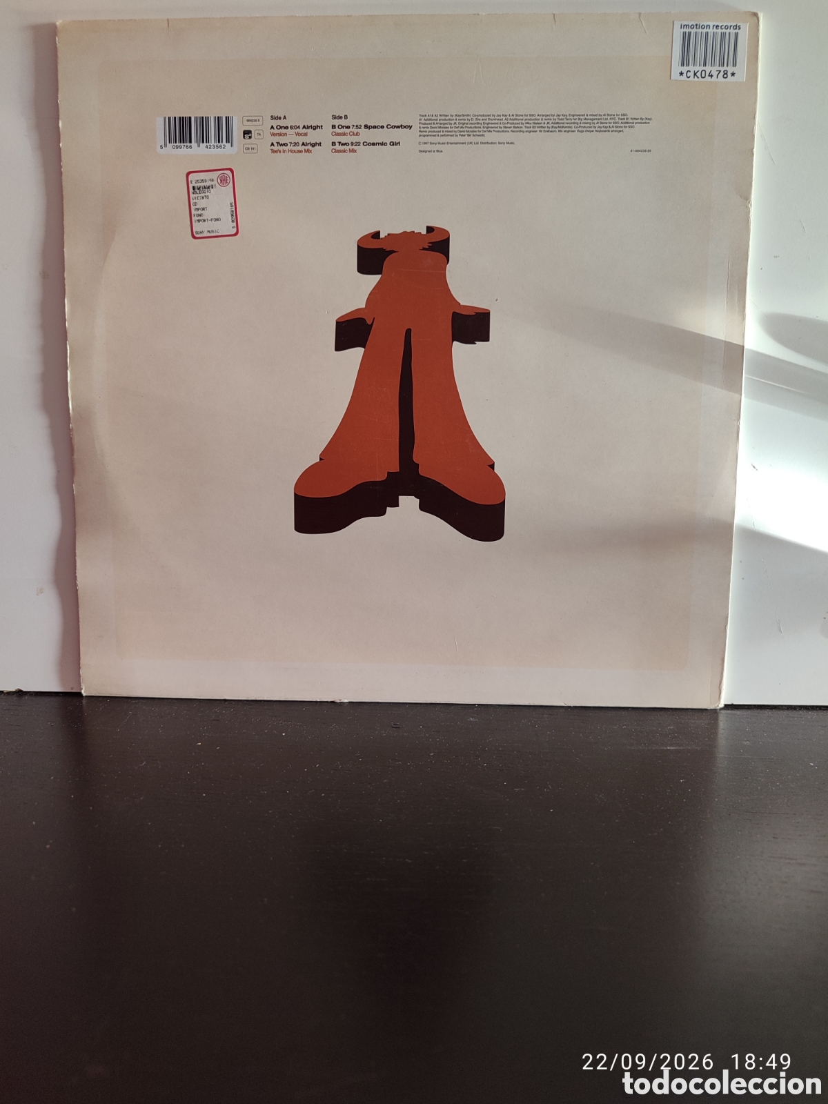 Discos de vinilo: Jamiroquai &ndash; Alright - Foto 2
