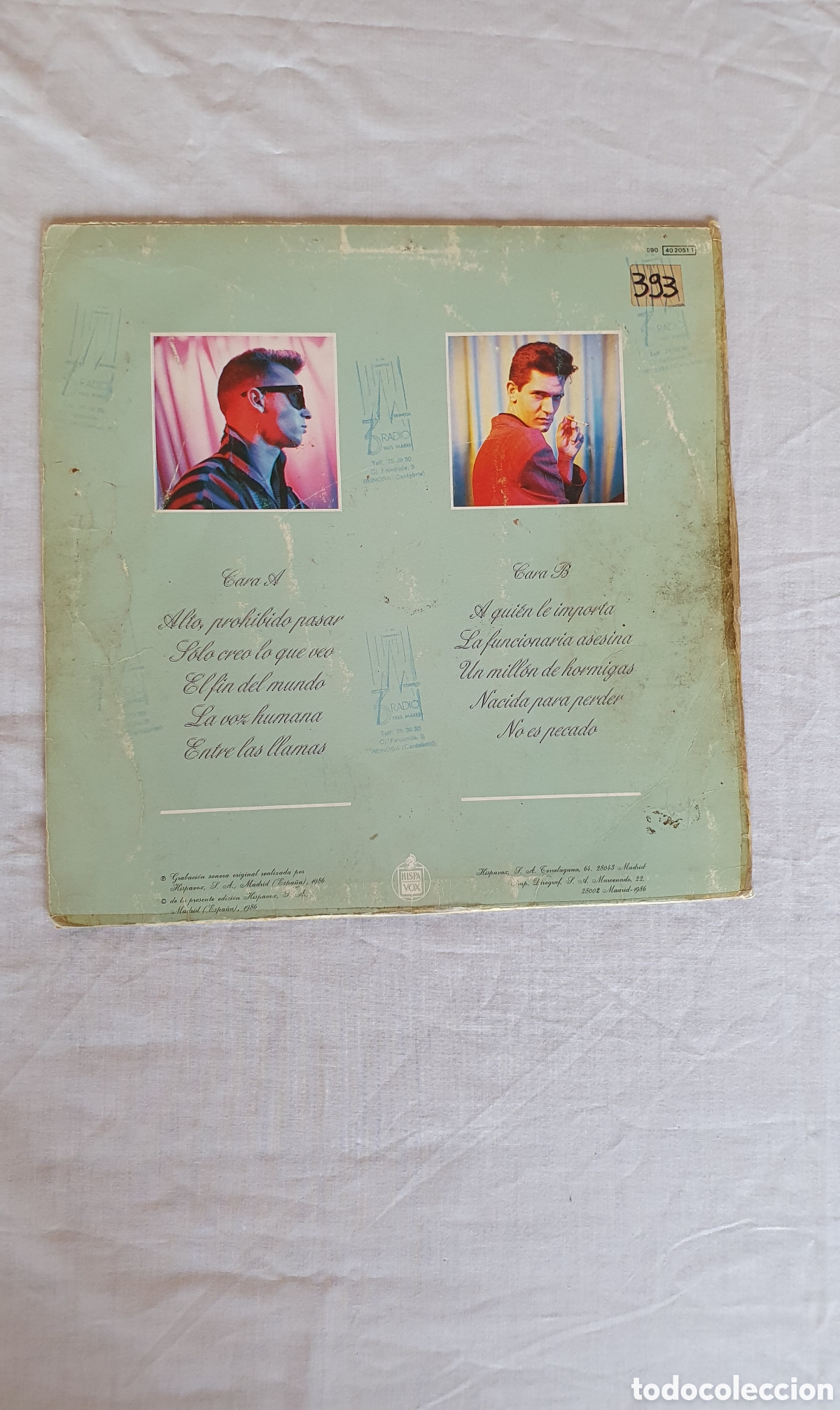Discos de vinilo: Vinilo LP &rdquo;No es pecado&rdquo; ALASKA 1986 - Foto 2