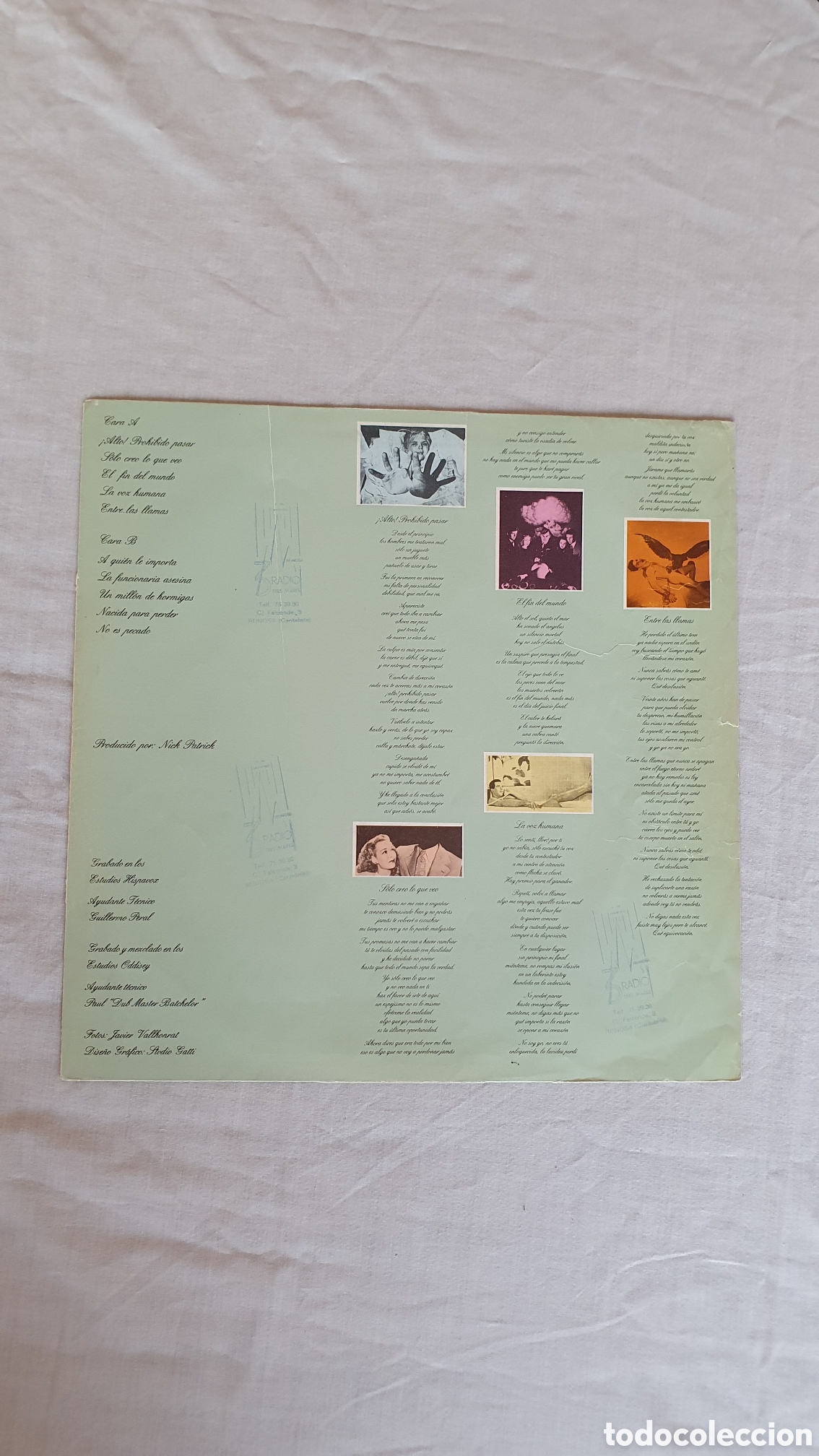 Discos de vinilo: Vinilo LP &rdquo;No es pecado&rdquo; ALASKA 1986 - Foto 3