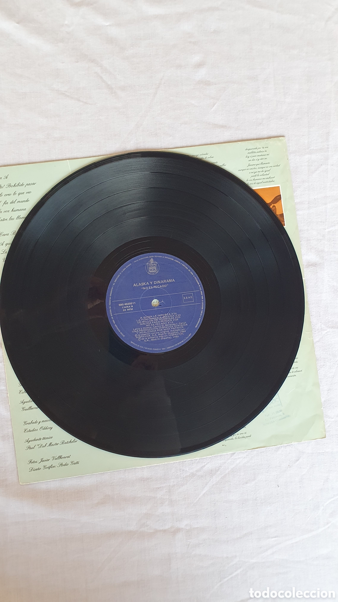Discos de vinilo: Vinilo LP &rdquo;No es pecado&rdquo; ALASKA 1986 - Foto 5