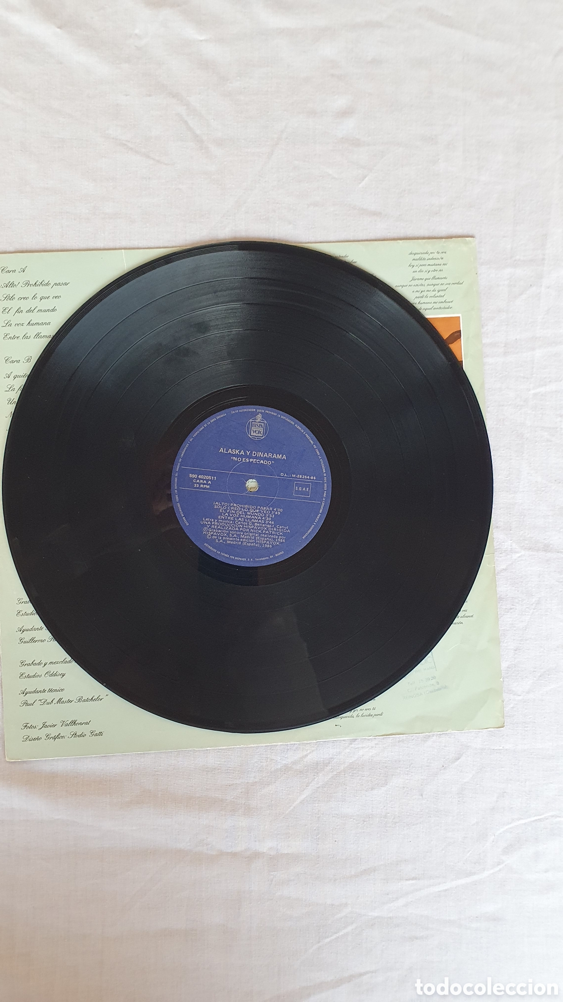 Discos de vinilo: Vinilo LP &rdquo;No es pecado&rdquo; ALASKA 1986 - Foto 6