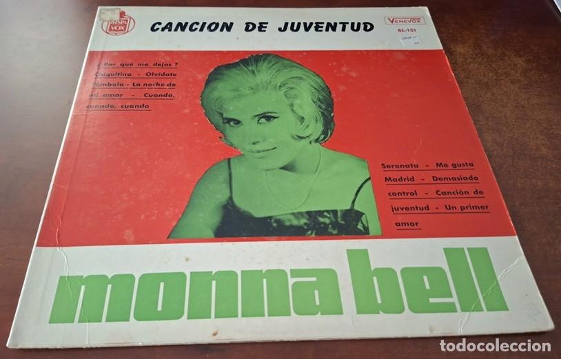 Discos de vinilo: Monna Bell &ndash; Canci&oacute;n de Juventud &ndash; VENEVOX BL-151 (Ed. Venezolana) &ndash; 1962