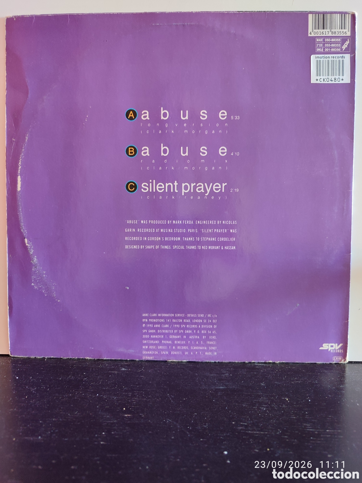 Discos de vinilo: Anne Clark &ndash; Abuse VINILO - Foto 2