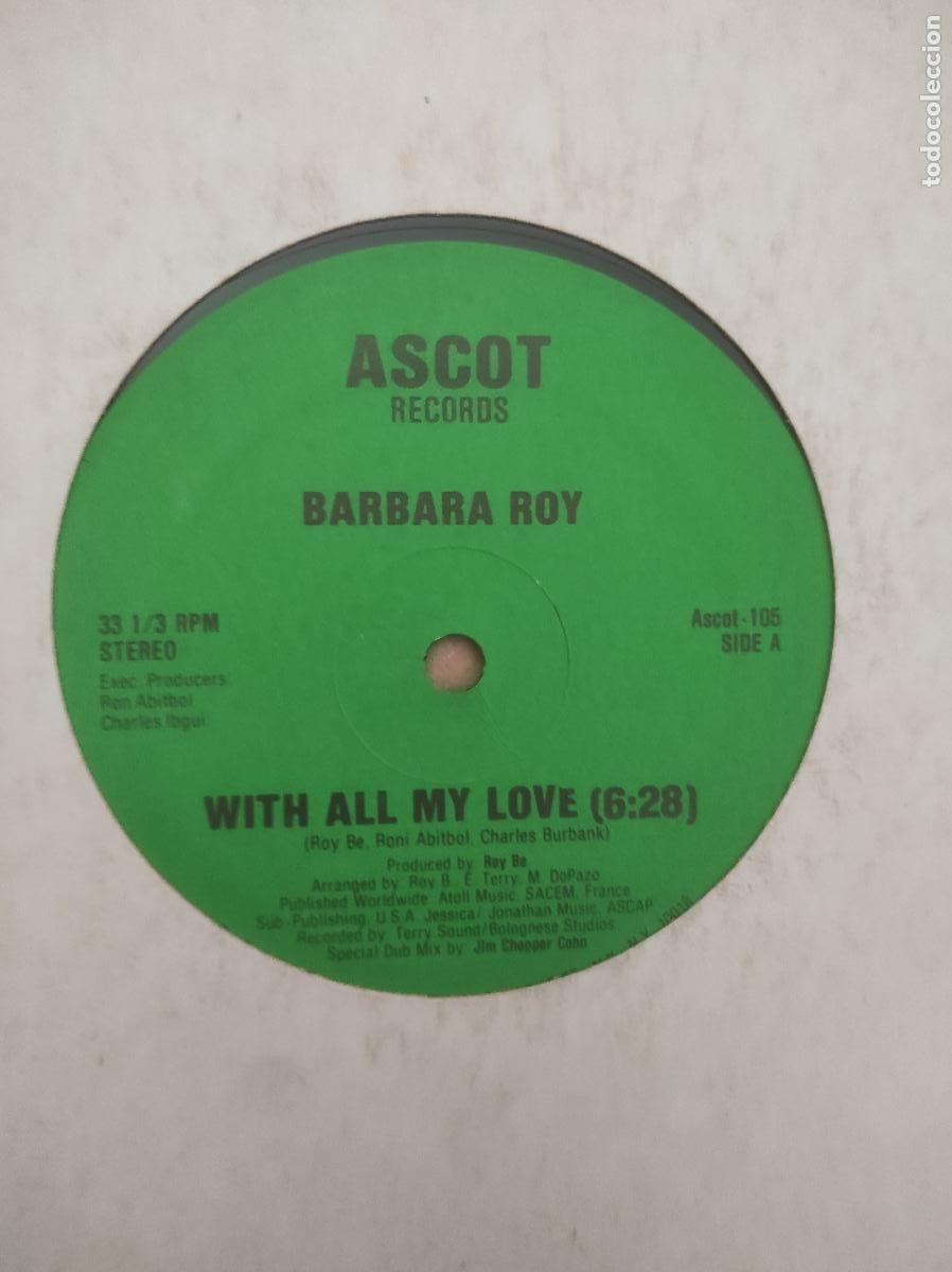 Discos de vinilo: Barbara Roy &ndash; With All My Love-MAXI ORIGINAL-EDICION AMERICANA