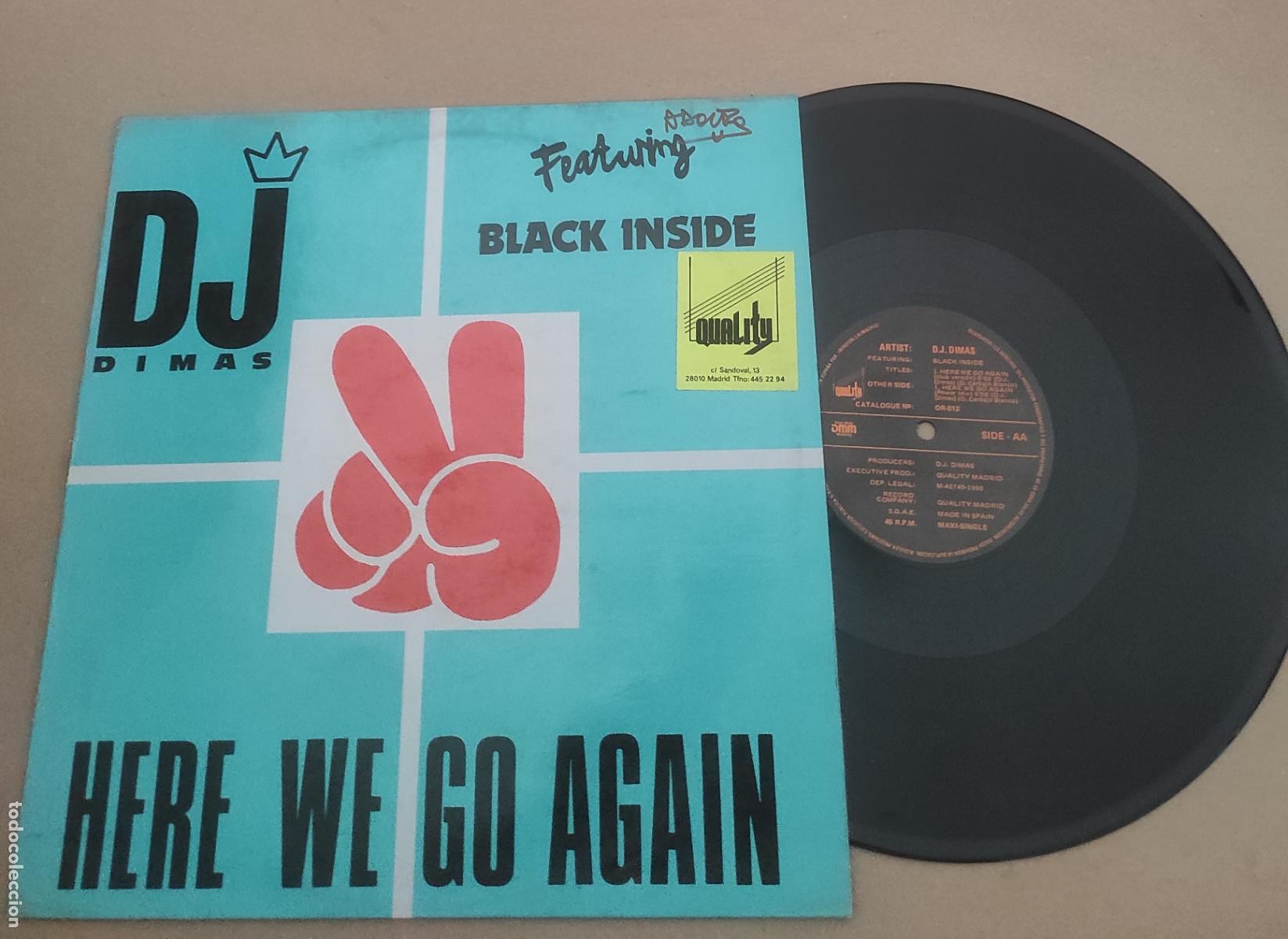 Discos de vinilo: DJ Dimas* Featuring Black Inside &ndash; Here We Go Again-MAXI- - Foto 1