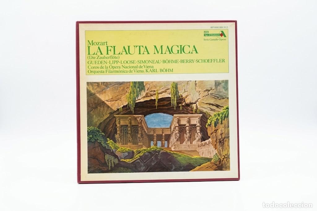 Discos de vinilo: MOZART LA FLAUTA MAGICA - KARL BOHM VIENA GUEDEN LIPP - CAJA 3 LP - DECCA ACE OF DIAMONDS 1976