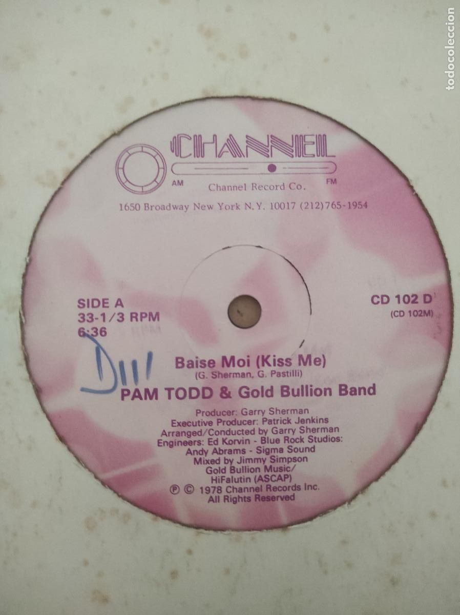 Discos de vinilo: Pam Todd & Gold Bullion Band &ndash; Baise Moi (Kiss Me)-MAXI-
