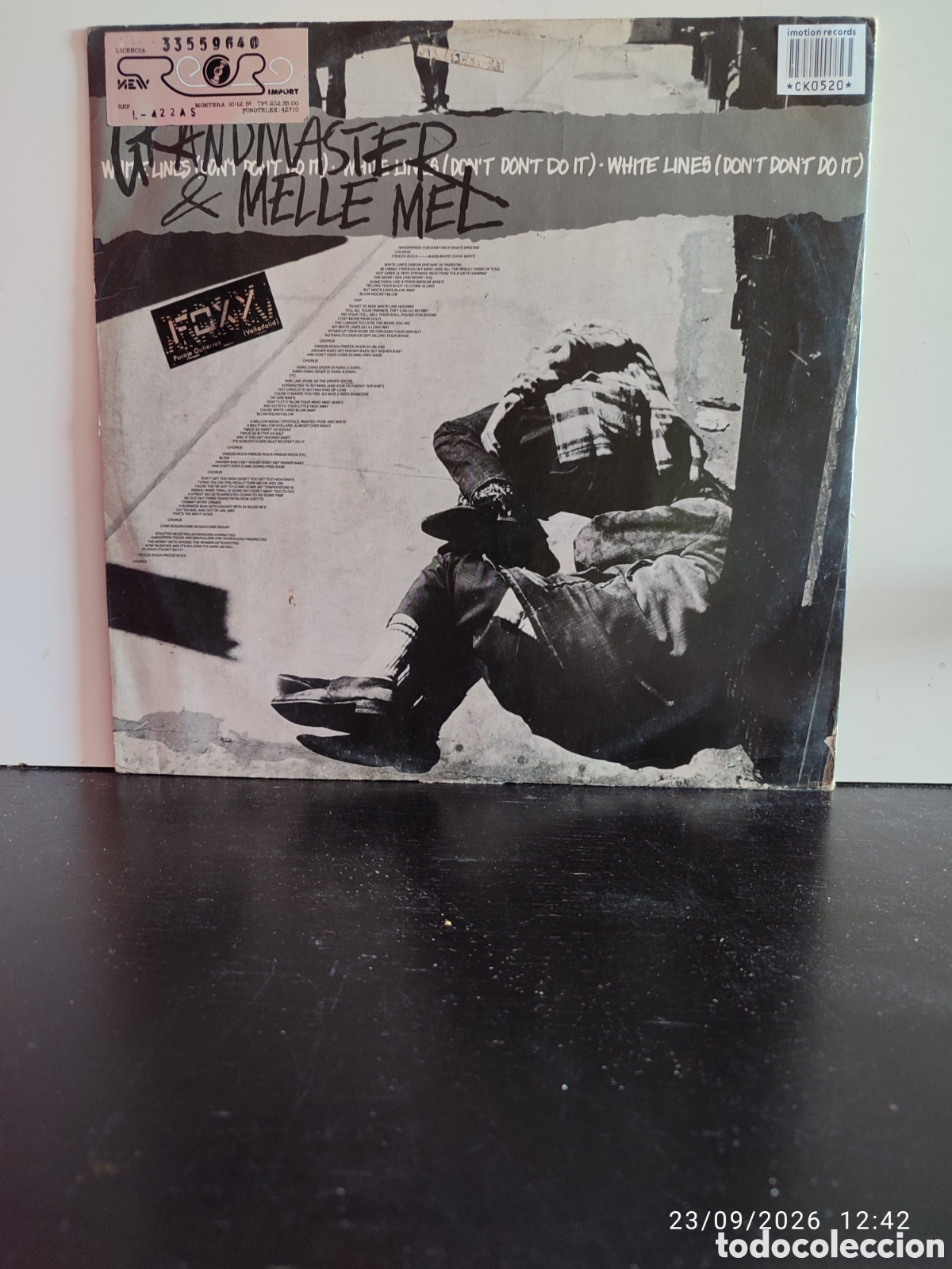Discos de vinilo: Grandmaster & Melle Mel &ndash; White Lines (Dont Dont Do It) - Foto 2