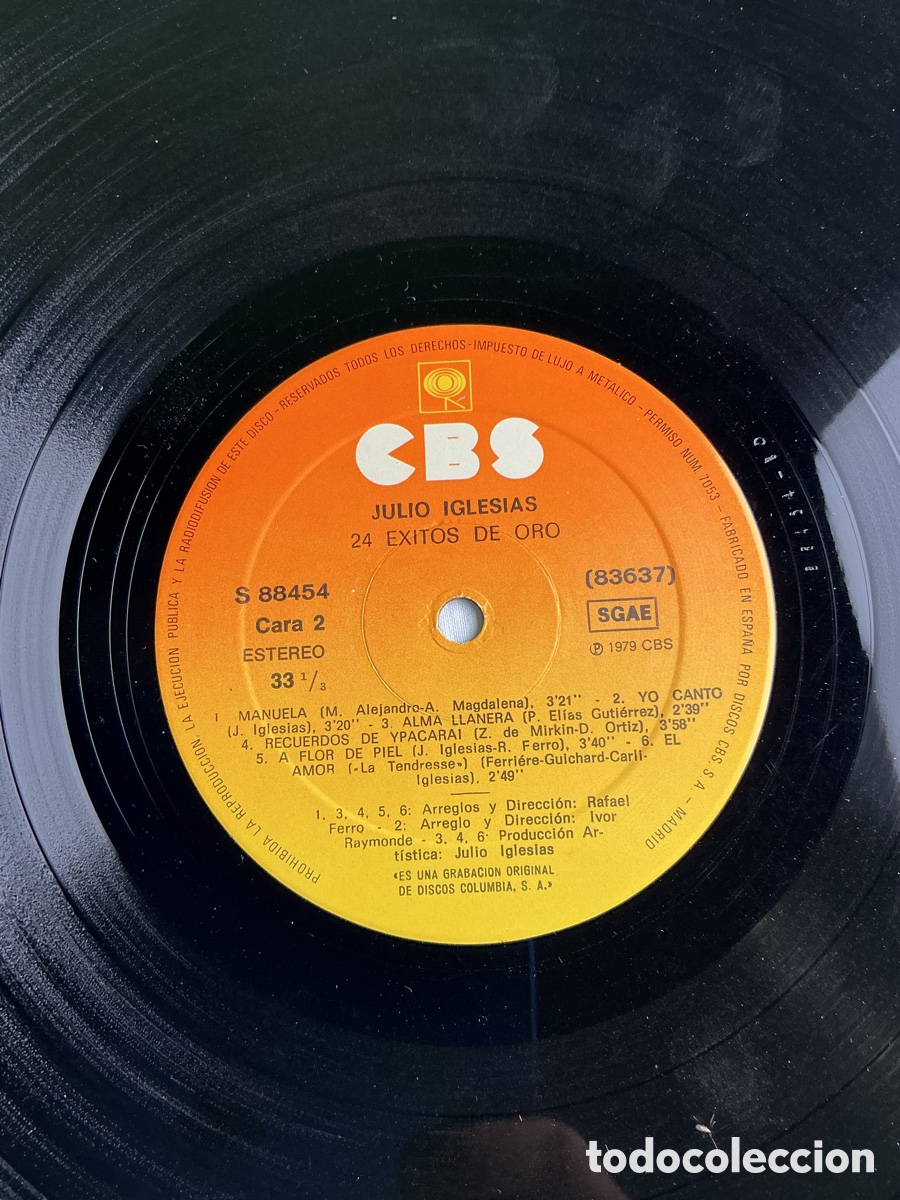 Discos de vinilo: JULIO IGLESIAS &ndash; 24 &Eacute;XITOS DE ORO &ndash; DOBLE LP CBS - Foto 4