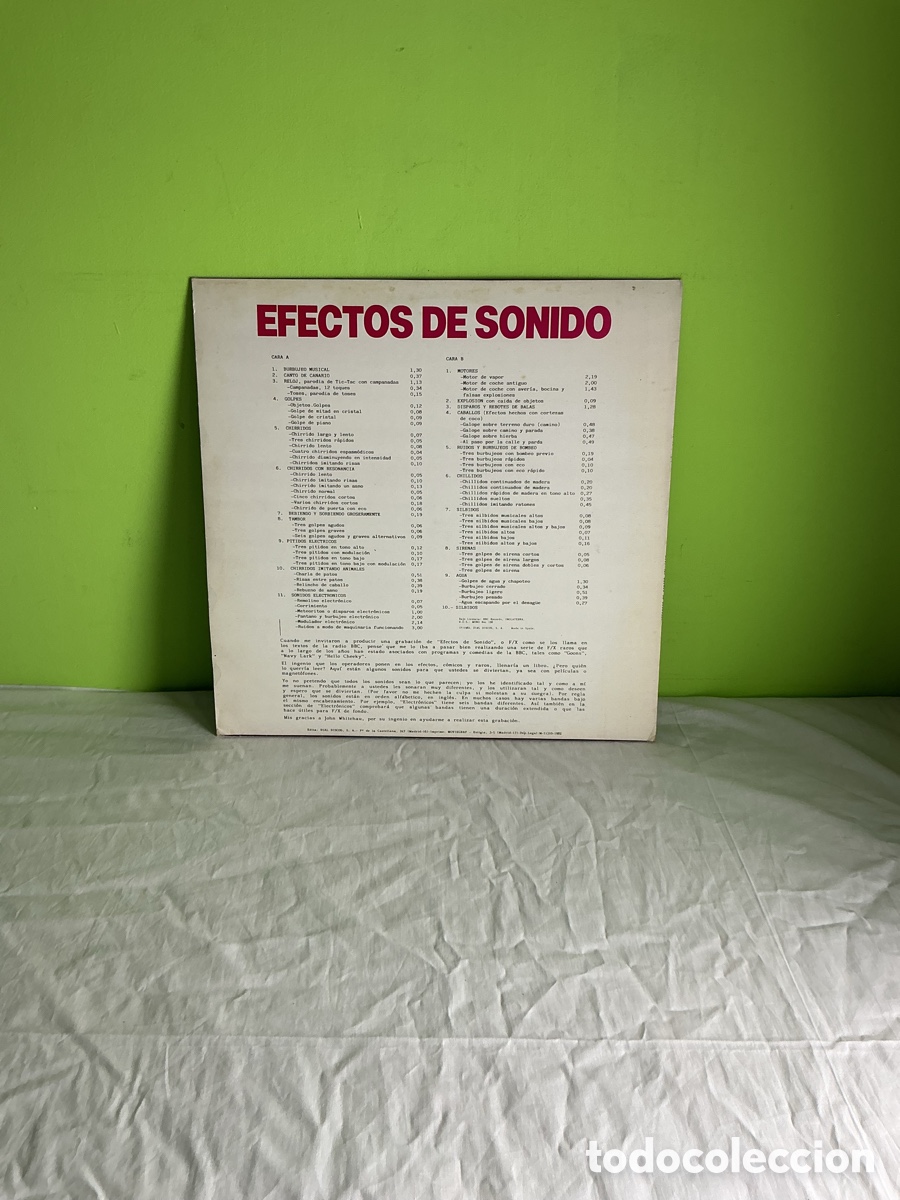 Discos de vinilo: EFECTOS DE SONIDO VOL. II &ndash; LP DE ARCHIVO SONORO - Foto 6