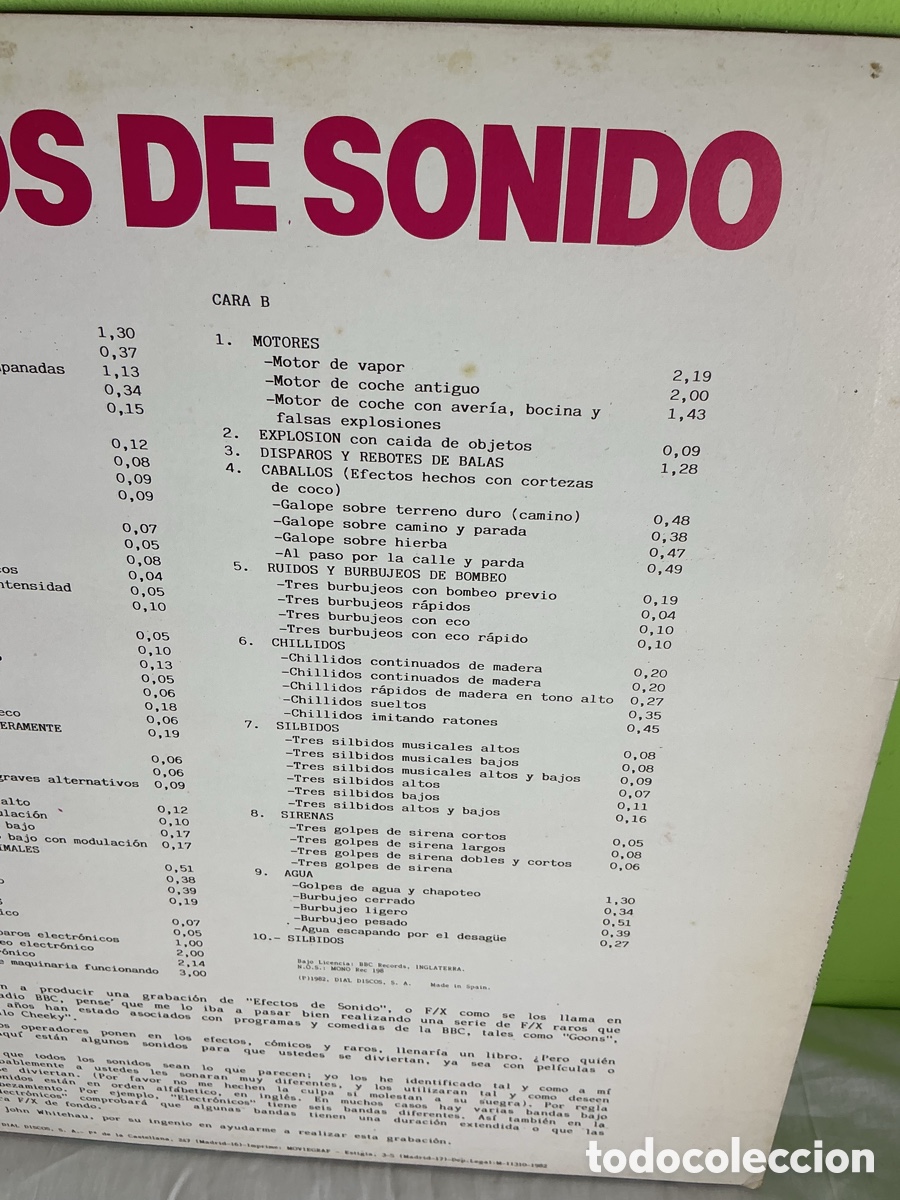 Discos de vinilo: EFECTOS DE SONIDO VOL. II &ndash; LP DE ARCHIVO SONORO - Foto 9
