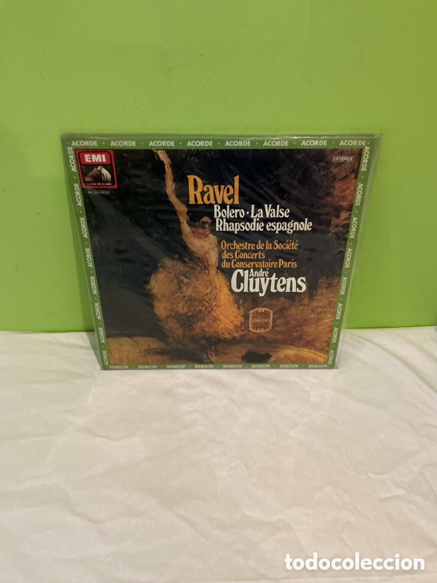 Discos de vinilo: RAVEL &ndash; BOL&Eacute;RO, LA VALSE Y RHAPSODIE ESPAGNOLE &ndash; ANDR&Eacute; CLUYTENS &ndash; LP EMI