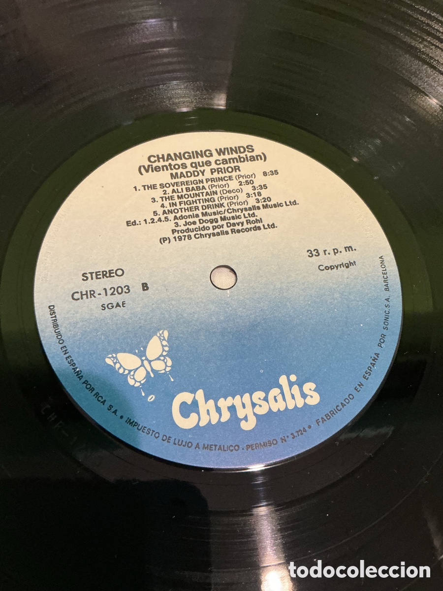 Discos de vinilo: MADDY PRIOR &ndash; CHANGING WINDS &ndash; LP CHRYSALIS FOLK ROCK 1978 - Foto 4