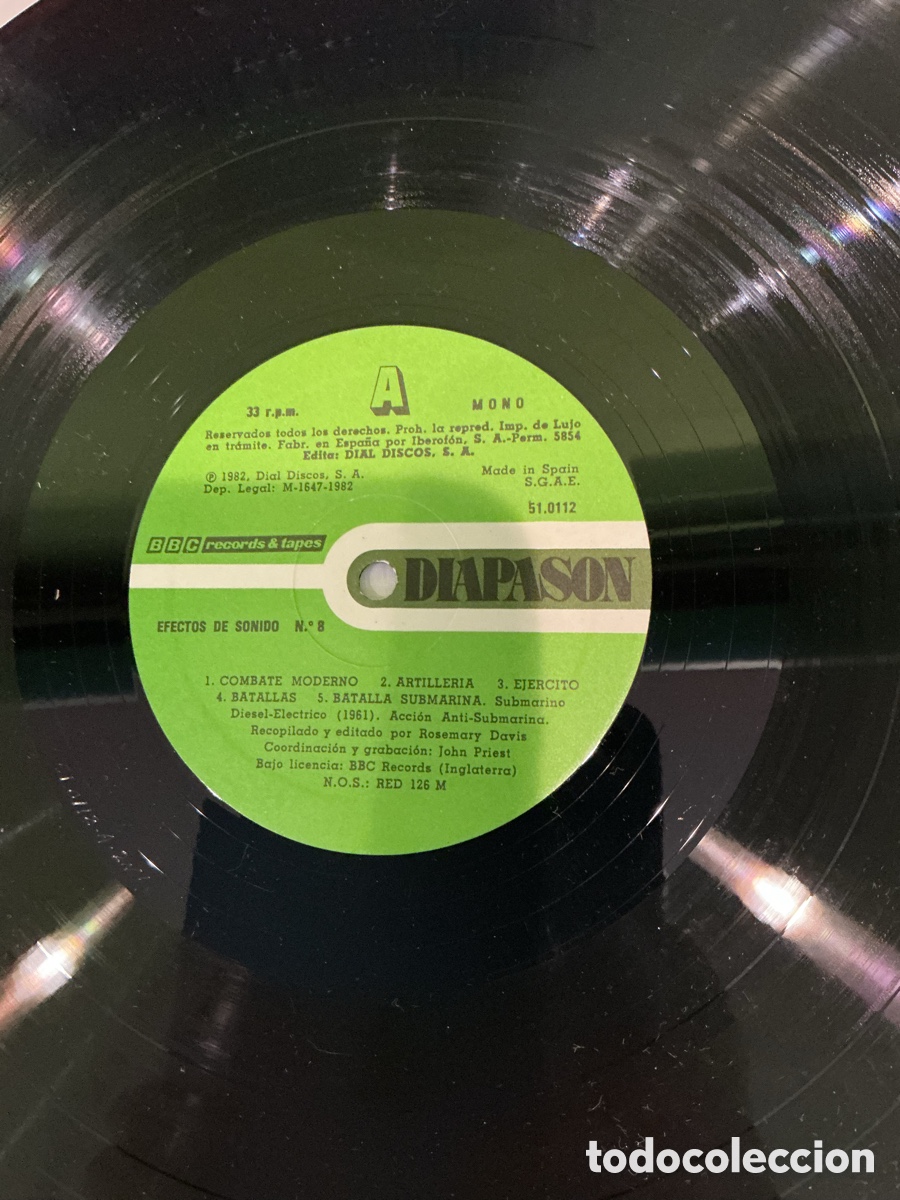 Discos de vinilo: EFECTOS DE SONIDO VOL. 8 &ndash; GUERRAS &ndash; LP DIAL DISCOS 1982 - Foto 4