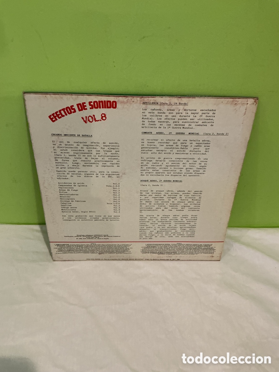 Discos de vinilo: EFECTOS DE SONIDO VOL. 8 &ndash; GUERRAS &ndash; LP DIAL DISCOS 1982 - Foto 9