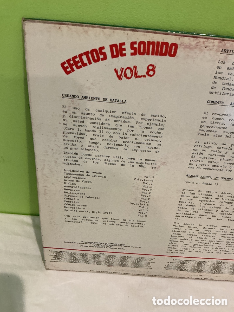 Discos de vinilo: EFECTOS DE SONIDO VOL. 8 &ndash; GUERRAS &ndash; LP DIAL DISCOS 1982 - Foto 10