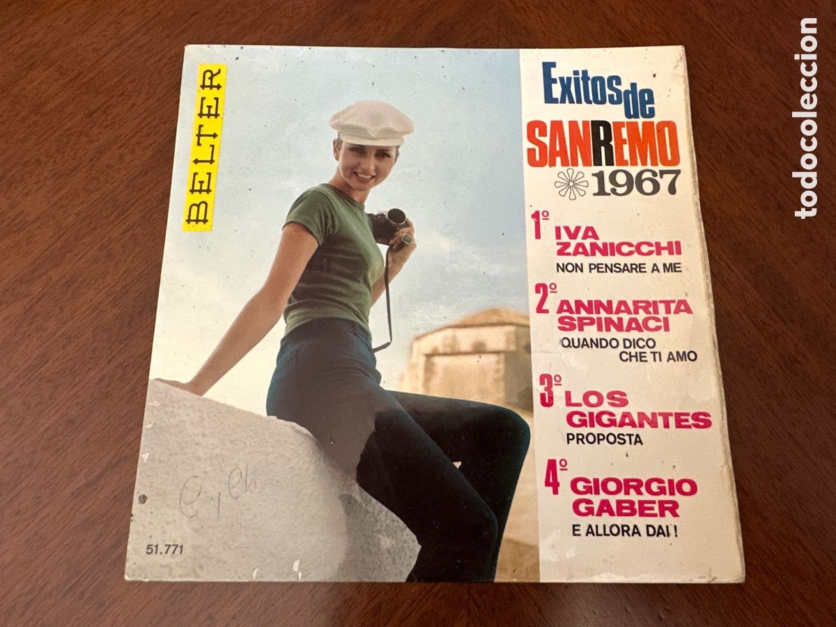 Discos de vinilo: EXITOS DE SAN REMO 1967. IVA ZANICCHI, ANNARITA SPINACI, LOS GIGANTES, GIORGIO GABER