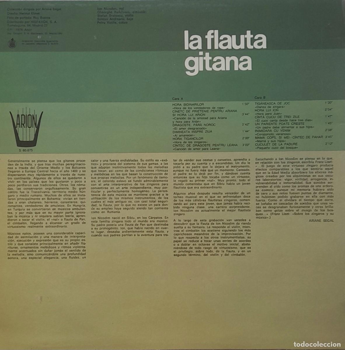 Discos de vinilo: LA FLAUTA GITANA. LP Arion 1976 - Foto 2