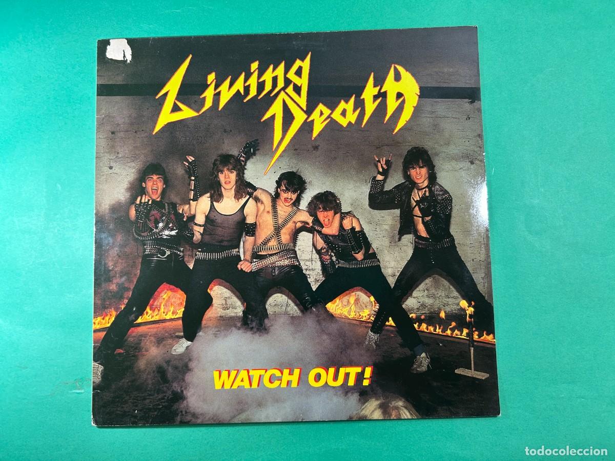 Discos de vinilo: LIVING DEATH - WATCH OUT! - MAXI 45 RPM VINILO GERMANY 1985 - LEER DESCRIPCION