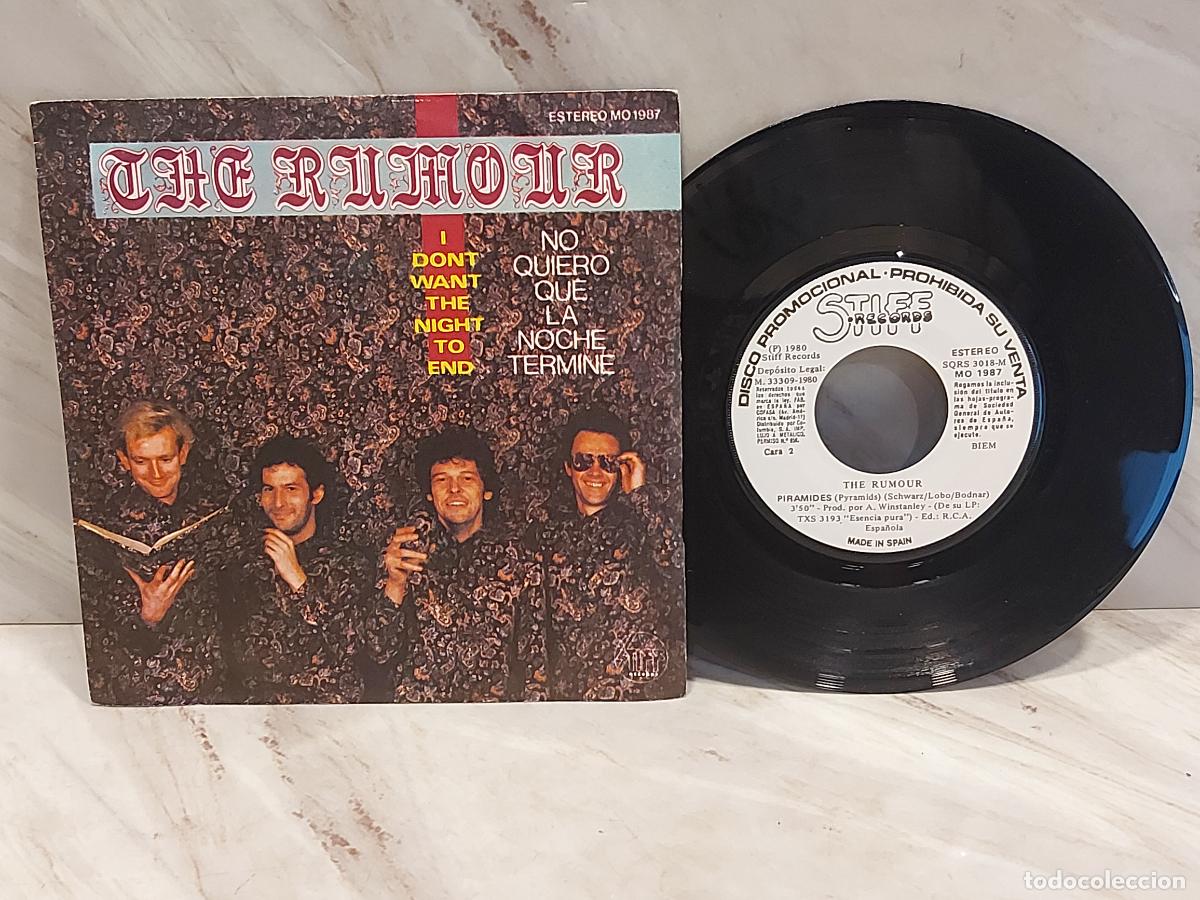 Discos de vinilo: THE RUMOUR | I DON'T WANT THE NIGHT TO END | PROMO 1980 | STIFF MO 1987