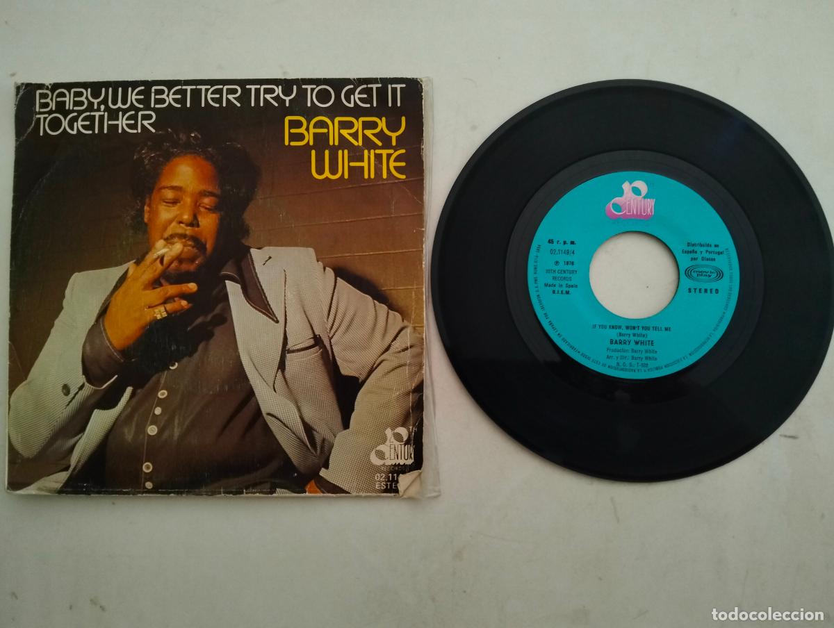 Discos de vinilo: DISCO SINGLE, BARRY WHITE, CENTURY RECORDS A&Ntilde;O 1976