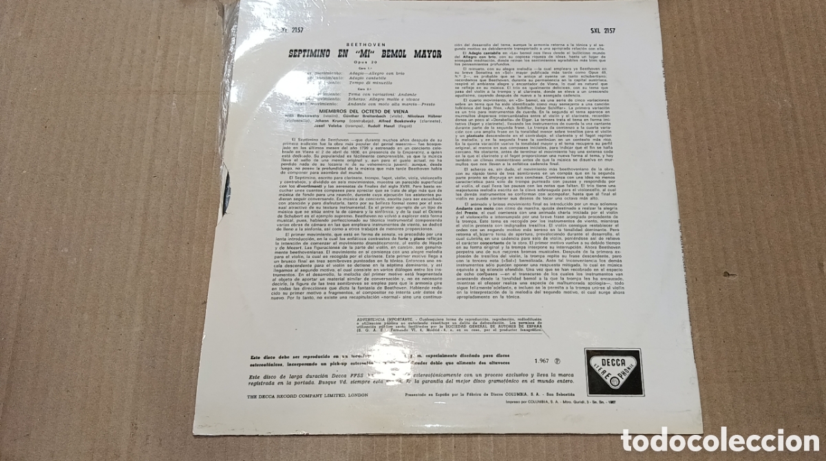Discos de vinilo: LOTE DOS DISCOS BEETHOVEN - Foto 6