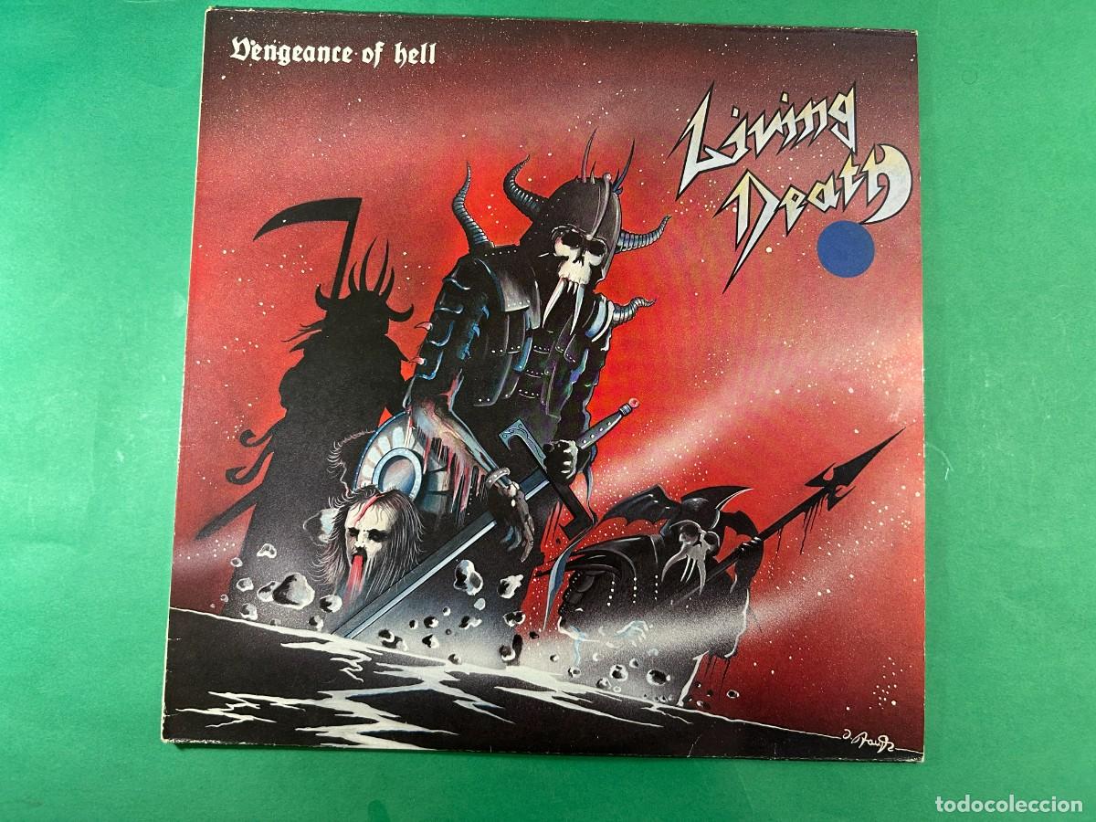 Discos de vinilo: LIVING DEATH - VENGEANCE OF HELL - LP VINILO BELGICA 1984