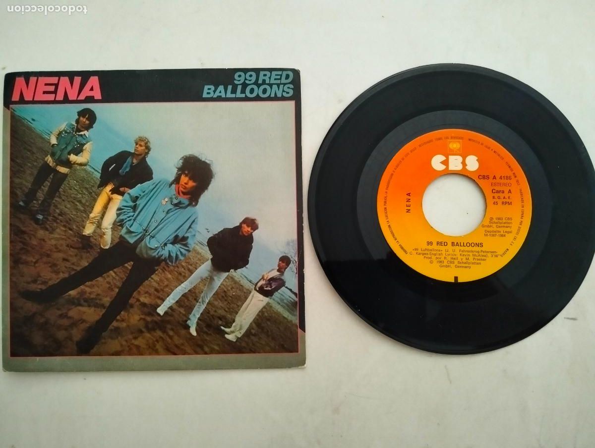 Discos de vinilo: DISCO SINGLE, NENA, 99 RED BALLOONS, CBS A&Ntilde;O 1983