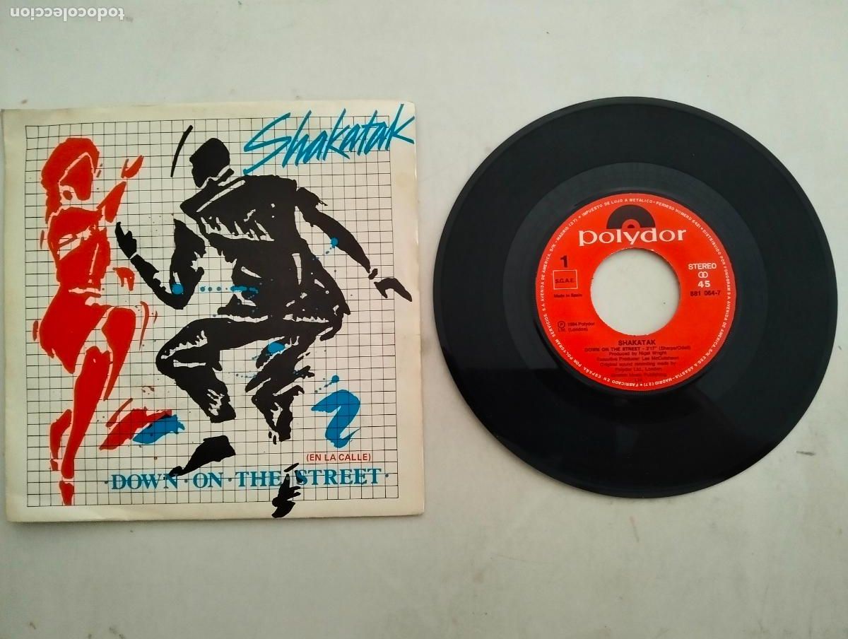 Discos de vinilo: DISCO SINGLE, SHAKATAK, DOWN ON THE STREET, POLYDOR A&Ntilde;O 1984