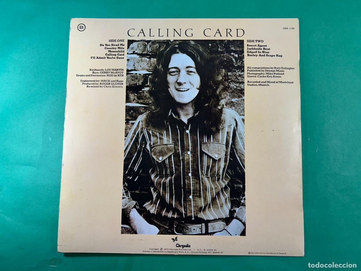 Discos de vinilo: RORY GALLAGHER - CALLING CARD - LP VINILO ESPA&Ntilde;A 1976 - Foto 2