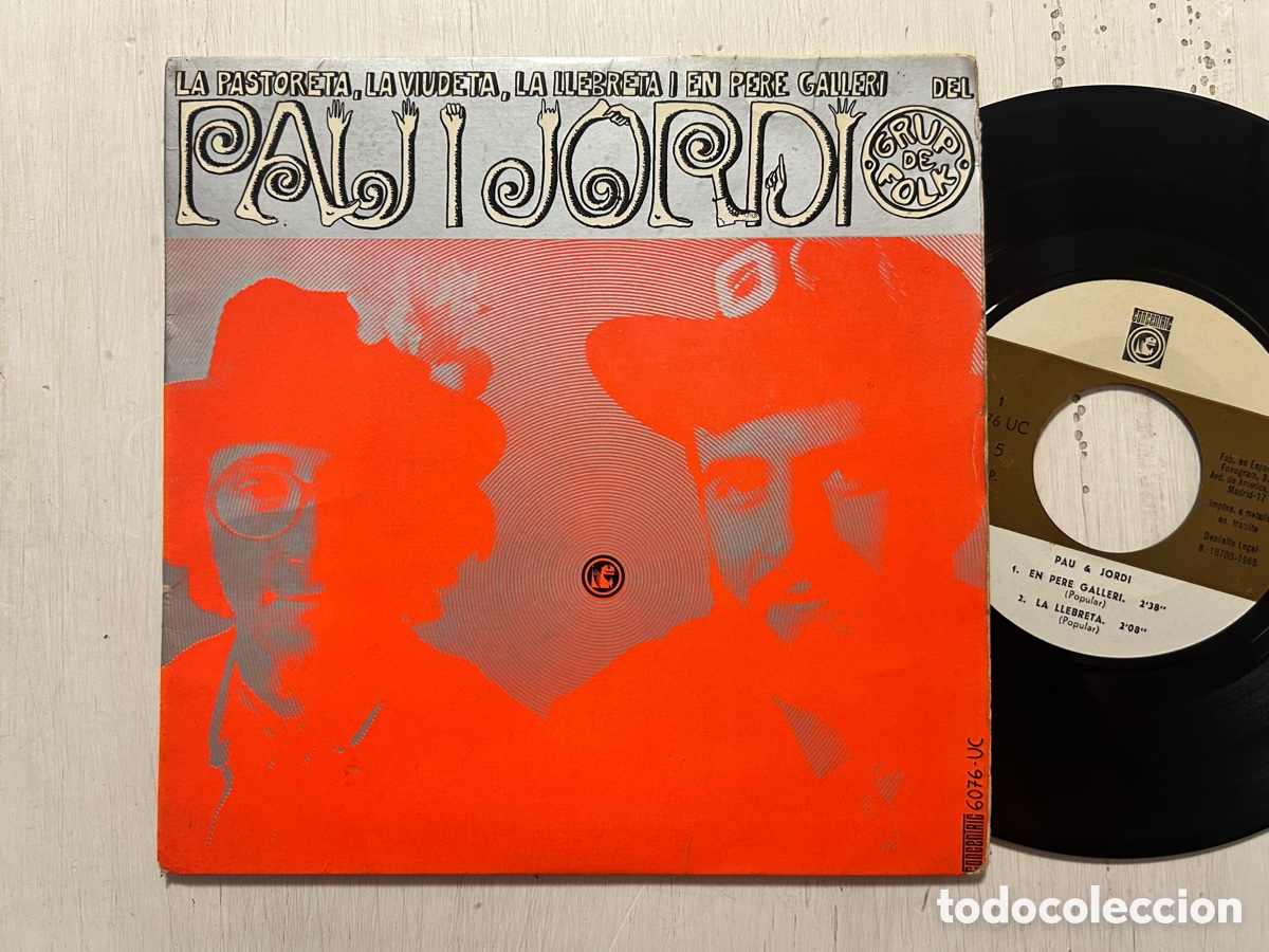 Discos de vinilo: PAU RIBA I JORDI PUJOL EP GRUP DE FOLK SPAIN 1968 - CONCENTRIC 6076