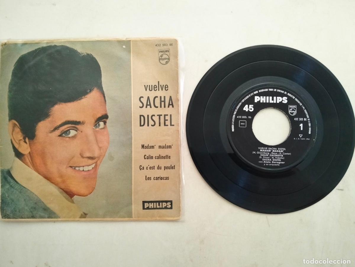 Discos de vinilo: DISCO SINGLE, VUELVE SACHA DISTEL, MADAM, MADAM, PHILIPS