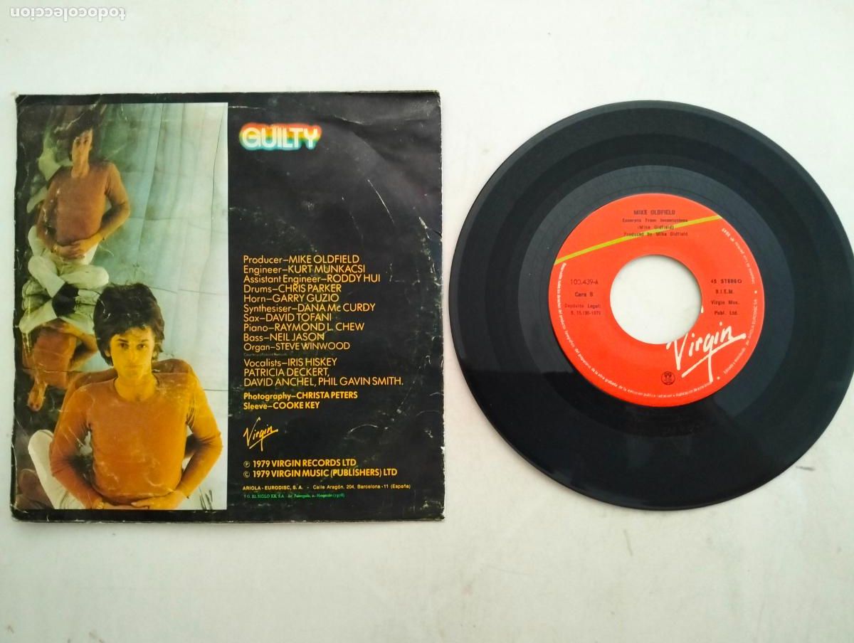 Discos de vinilo: DISCO SINGLE, MIKE OLDFIELD, GUILTY - Foto 2