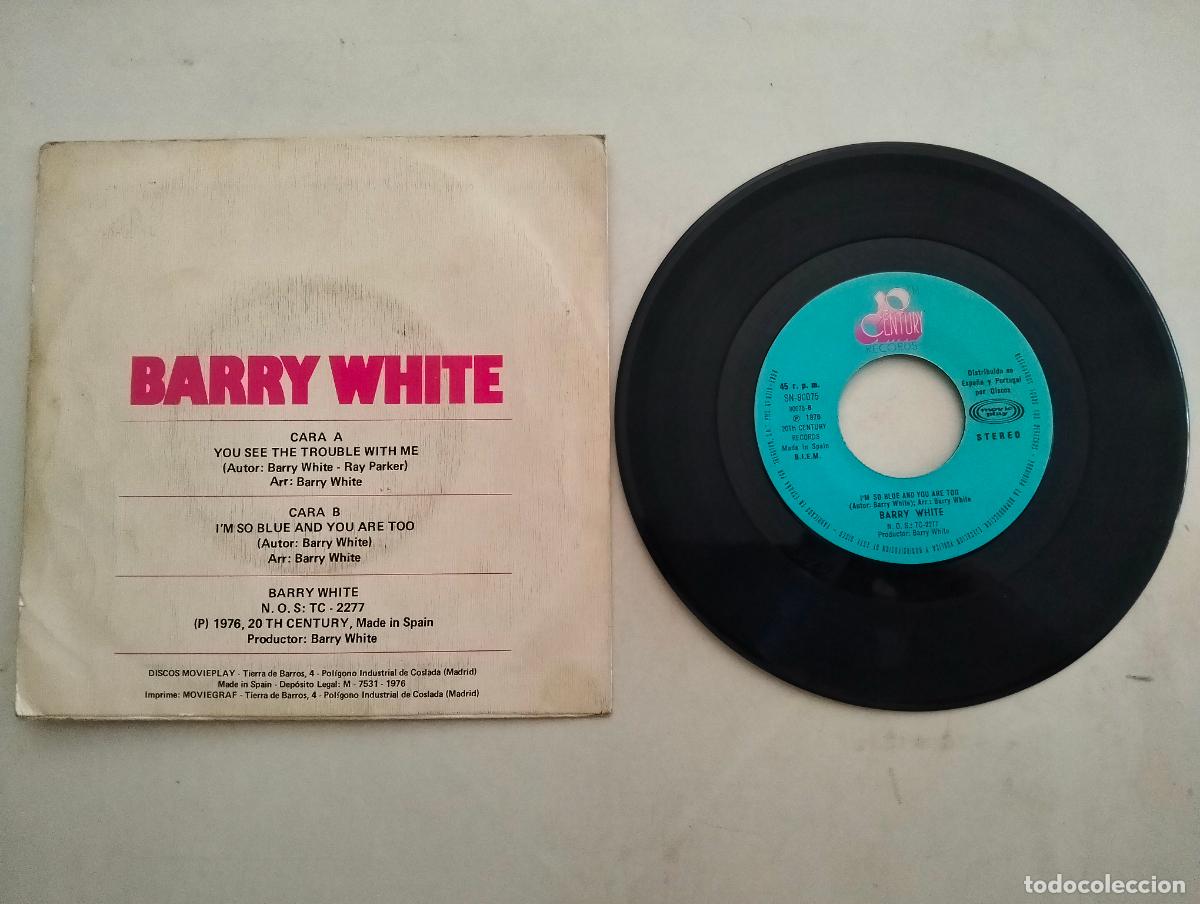 Discos de vinilo: DISCO SINGLE, BARRY WHITE - Foto 2