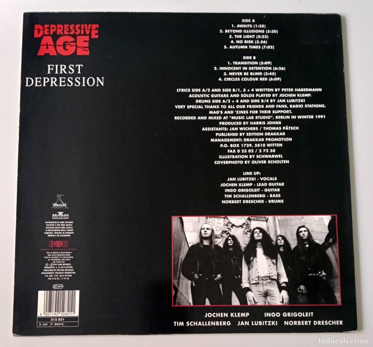 Discos de vinilo: LP DEPRESSIVE AGE - FIRST DEPRESSION - Foto 2