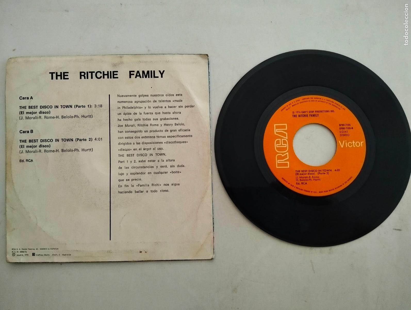 Discos de vinilo: DISCO SINGLE, THE RITCHIE FAMILY - Foto 2