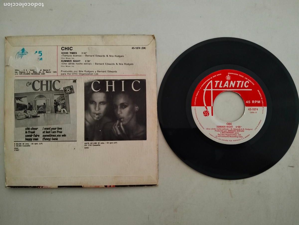 Discos de vinilo: DISCO SINGLE, CHIC, GOOD TIMES - Foto 2