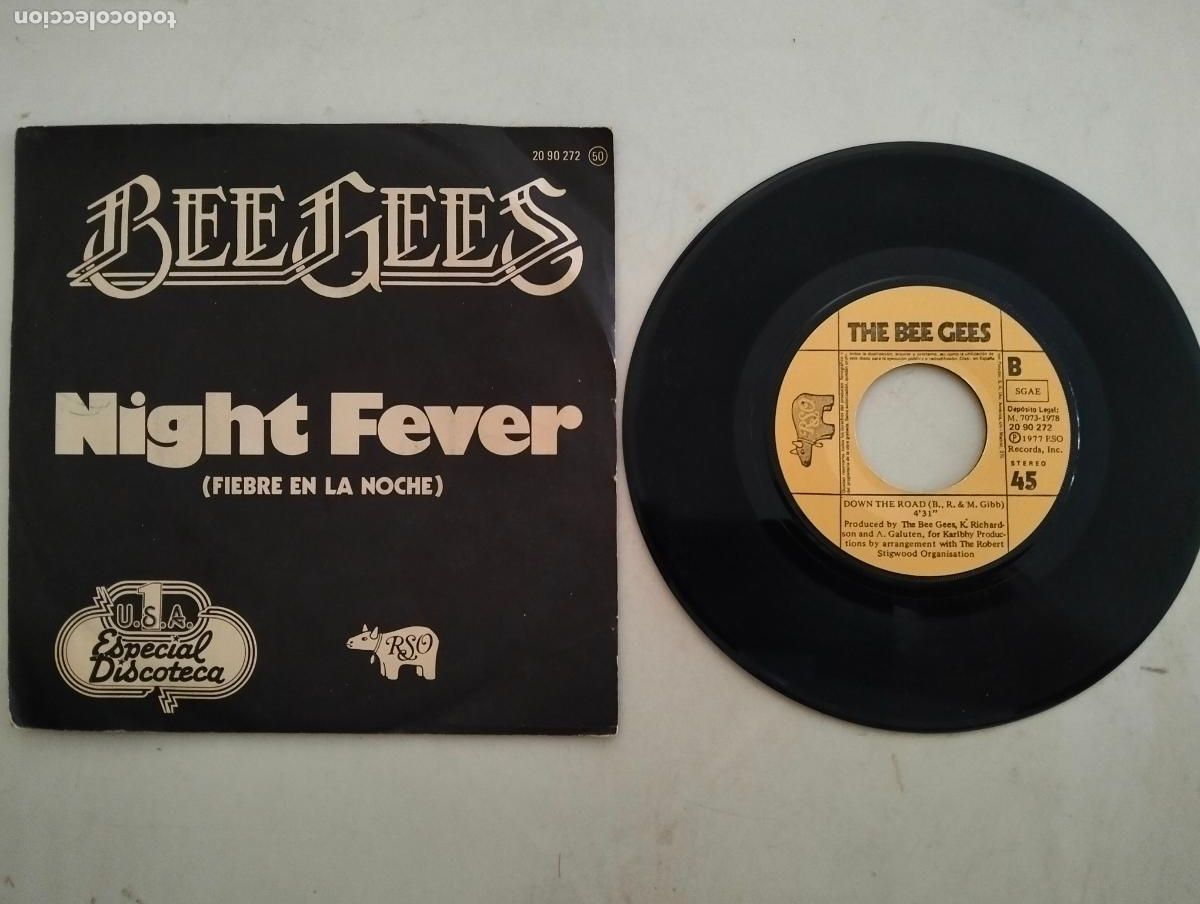 Discos de vinilo: DISCO SINGLE, BEE GEES, FIEBRE DEL SABADO NOCHE