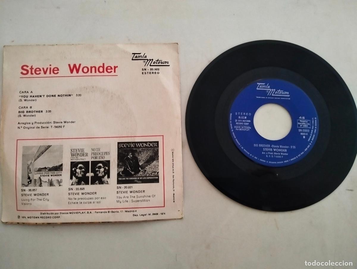 Discos de vinilo: DISCO SINGLE, STEVIE WONDER - Foto 2