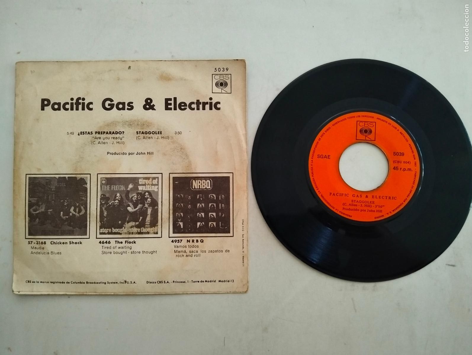Discos de vinilo: DISCO SINGLE, PACIFIC GAS & ELECTRIC, ARE YOU READY - Foto 2