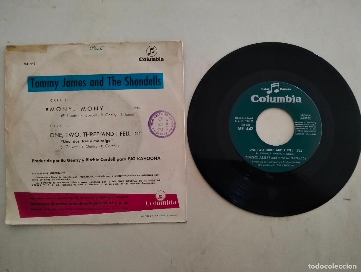 Discos de vinilo: DISCO SINGLE, TOMMY JAMES AND THE SHONDELLS, MONY, MONY - Foto 2