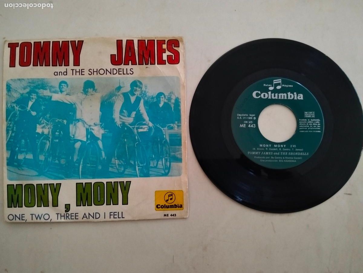 Discos de vinilo: DISCO SINGLE, TOMMY JAMES AND THE SHONDELLS, MONY, MONY