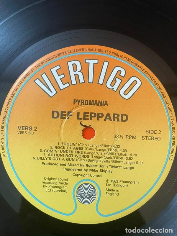 Discos de vinilo: Vinilo Def Leppard Pyromania UK 1983 - Foto 7
