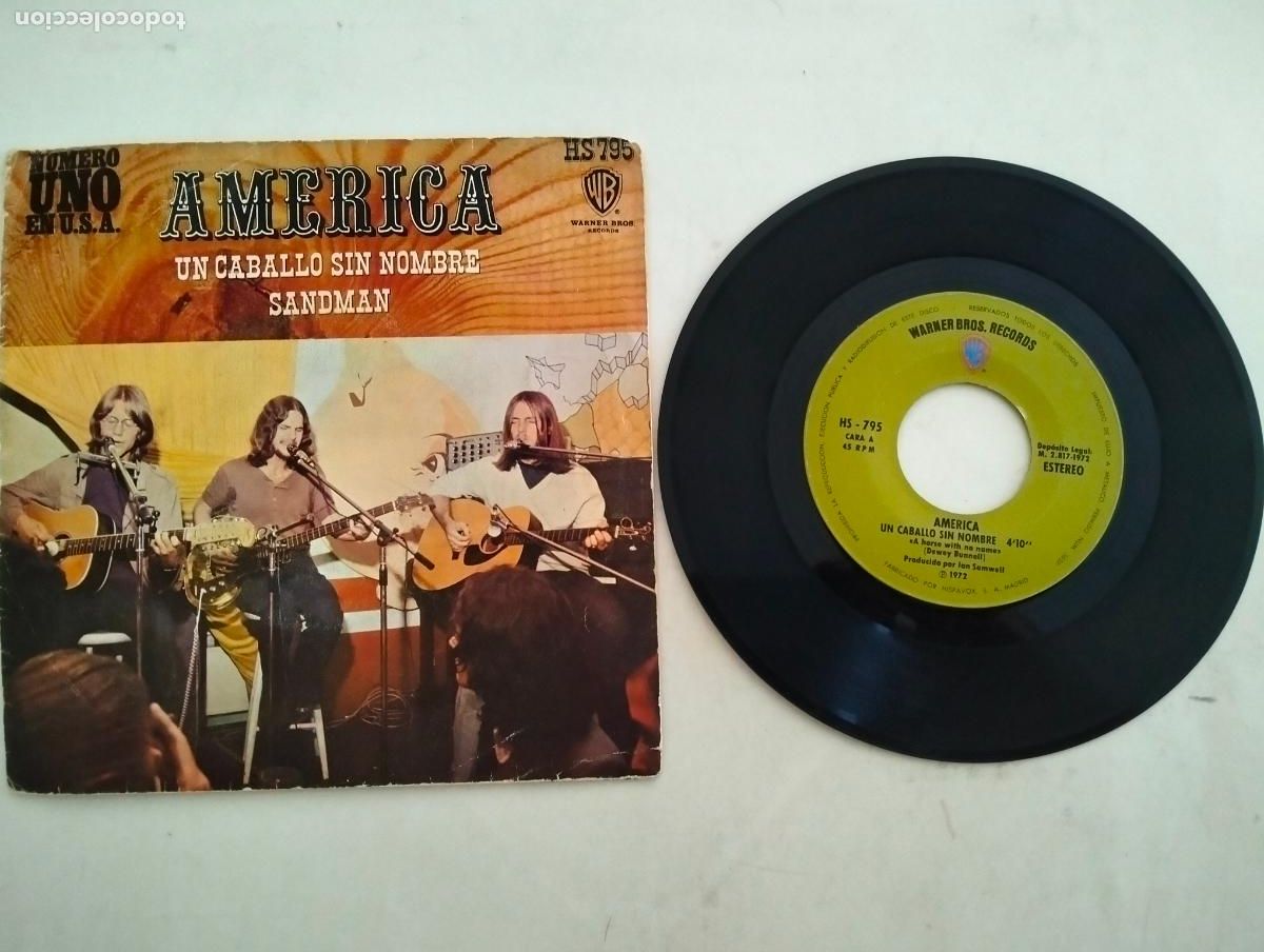 Discos de vinilo: DISCO SINGLE, AMERICA, UN CABALLO SIN NOMBRE