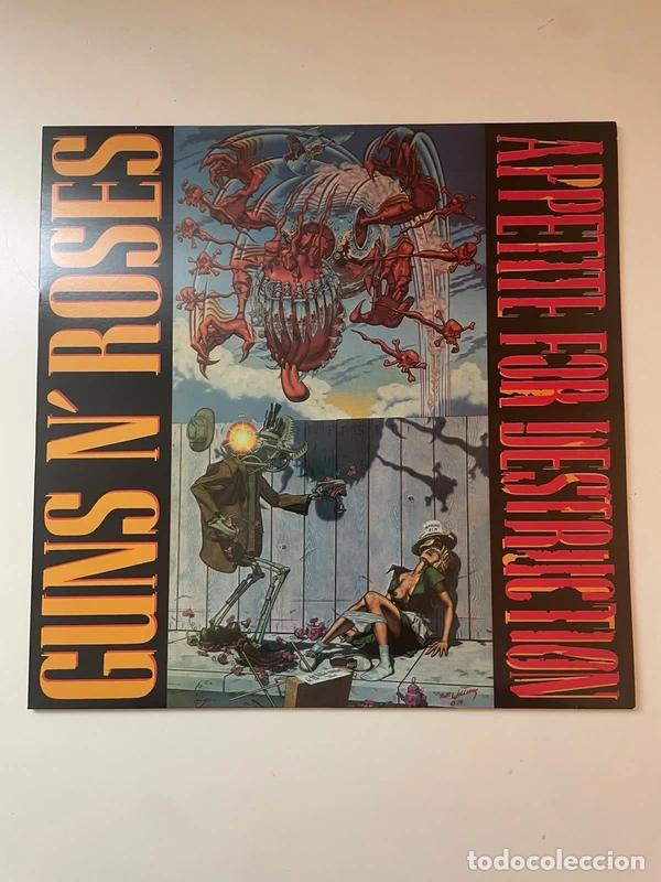 Discos de vinilo: Guns N' Roses - Appetite for destruction - portada censurada / vinilo rojo / reedici&oacute;n