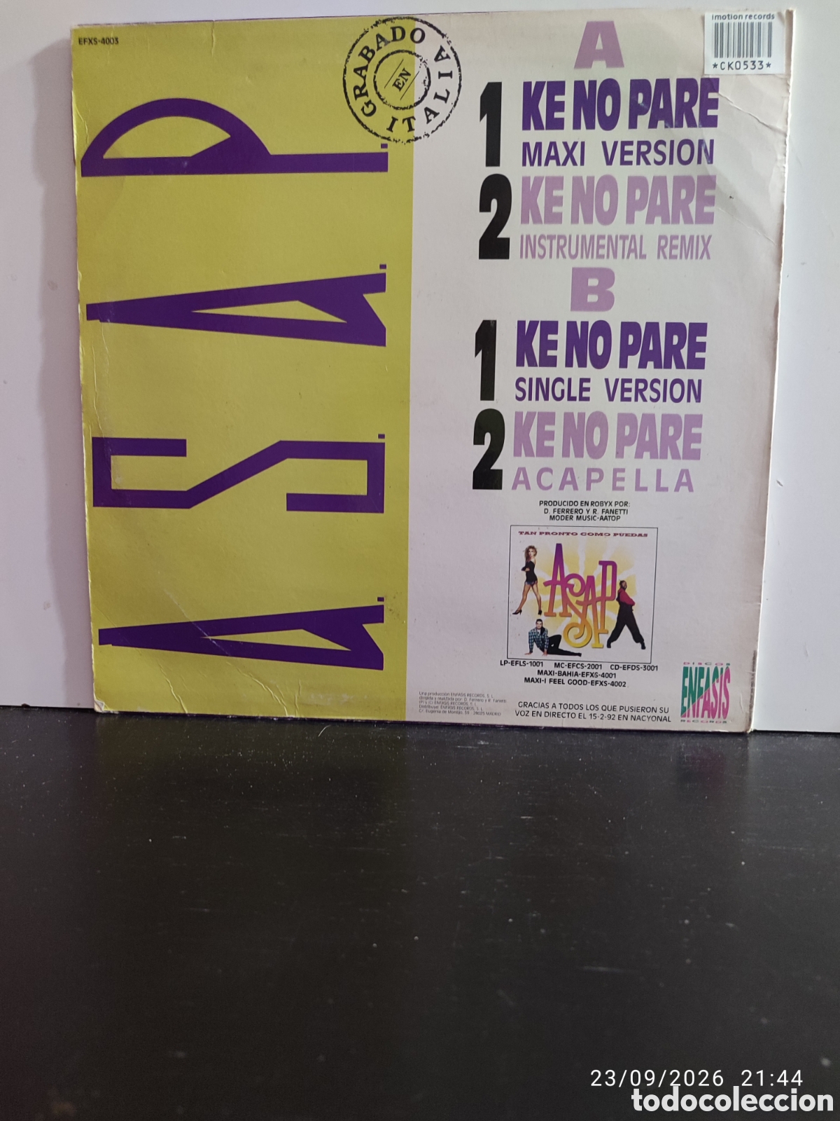 Discos de vinilo: ASAP &ndash; Ke No Pare VINILO - Foto 2