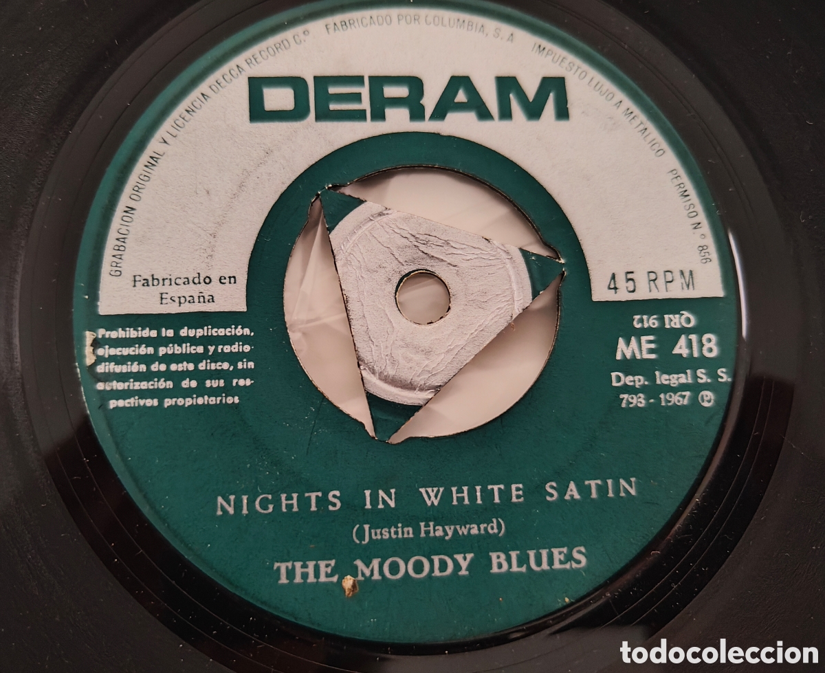 Discos de vinilo: THE MOODY BLUES - Nights in white satin (1967) disco de vinilo single