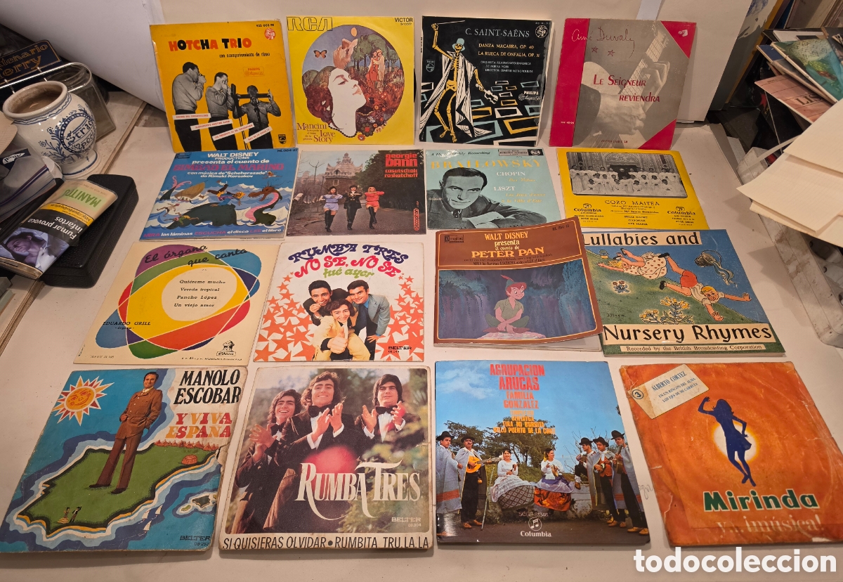 Discos de vinilo: SINGLES. 16 DISCOS DE 45 RPM. DISTINTAS EPOCAS Y A&Ntilde;OS.