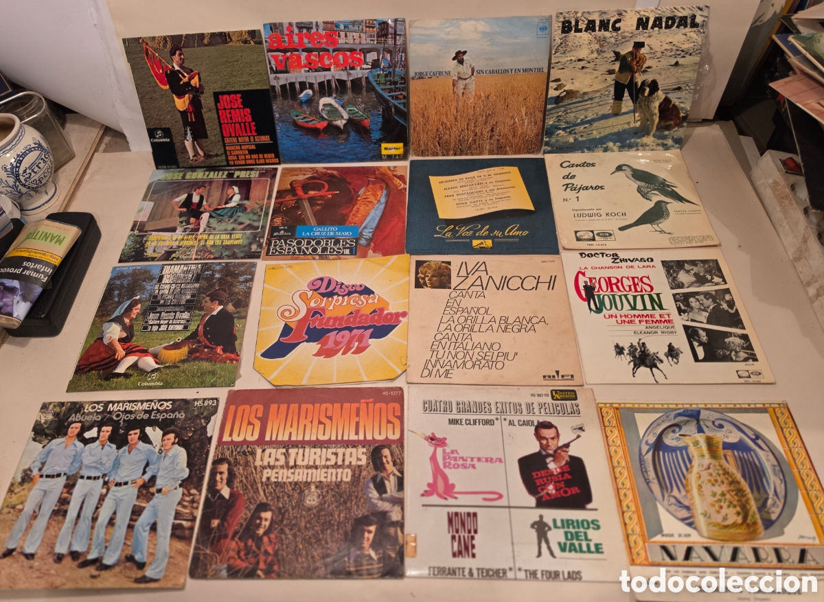 Discos de vinilo: SINGLES. 16 DISCOS DE 45 RPM. DISTINTAS EPOCAS Y A&Ntilde;OS.
